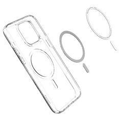 Spigen Apple iPhone 14 Pro Max, Műanyag hátlap védőtok + szilikon keret, Magsafe töltővel kompatibilis, Ultra Hybrid Mag, átlátszó/lila (RS134801)