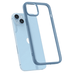 Spigen Apple iPhone 14, Műanyag hátlap védőtok + szilikon keret, Ultra Hybrid, átlátszó/kék (8809811869873)