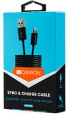Canyon Töltőkábel 8 tűs Lightning - USB 2.0, 1m, fekete