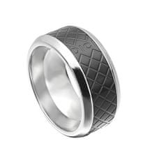 Fekete mintás acél gyűrű DCRG501502 (Kerület 64 mm)