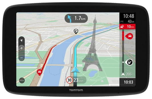 GPS navigáció TomTom GO Navigator 6 hüvelykes kijelző kompakt méret minőségi autós navigáció sebesség radar színes témák tartó bluetooth kapcsolat wifi tomtom közlekedési térkép frissítések útvonal panel útvonalterv hangvezérlés világtérképek gyorsabb térképfrissítés TomTom érintőképernyős térkép HD felbontás Wifi Bluetooth hangvezérlés 3D épületek