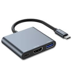 TKG Adapter: Tech-Protect V1 - HUB adapter 3in1 USB / Type-C (USB-C) / HDMI portokkal