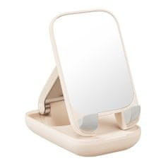 BASEUS Seashell telefon állvány tükörrel, bézs