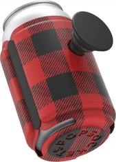 PopSockets PopThirst, konzervdoboz-tartó/takaró, integrált PopGrip Gen. 2, piros/fekete kockás