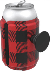 PopSockets PopThirst, konzervdoboz-tartó/takaró, integrált PopGrip Gen. 2, piros/fekete kockás