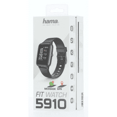 Hama Fit Watch 5910, sportóra fekete, vízálló, GPS, pulzusszámláló, lépésszámláló, stb.