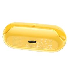 TKG Headset: HOCO ENC EW39 - sárga bluetooth headset, töltő tokkal
