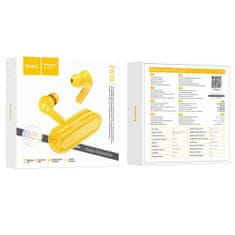 TKG Headset: HOCO ENC EW39 - sárga bluetooth headset, töltő tokkal