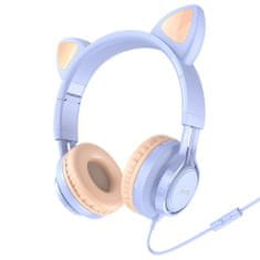 TKG Headset: HOCO W36 - kék vezetékes fejhallgató (3,5 mm jack)