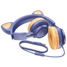 TKG Headset: HOCO W36 - sötétkék vezetékes fejhallgató (3,5 mm jack)