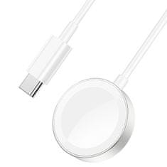 TKG HOCO CW39C - Apple Watch okosóra töltő - mágneses fehér, Type-C (USB-C) kábel, 1,2m