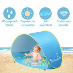 Cool Mango Hordozható sátor kert vagy strand medencével, gyermek sátor az UV-sugárzás és a hőség ellen - Poptent
