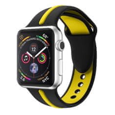 BStrap Silicone Line szíj Apple Watch 38/40/41mm, Black Yellow