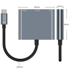 Tech-protect V1 HUB adapter USB / USB-C / HDMI, szürke