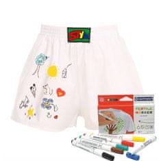 Styx Gyerek klasszikus boxeralsó klasszikus gumi fehér + textil jelölések (JF1061) - méret 9-11 éves