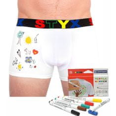Styx Férfi boxeralsó sport gumi fehér + textil markerek (GF1061) - méret XXL