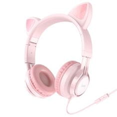 TKG Headset: HOCO W36 - pink vezetékes fejhallgató (3,5 mm jack)
