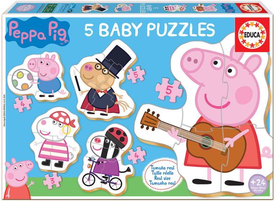 EDUCA Baby puzzle Peppa Pig 2, 5in1 (3-5 darab)