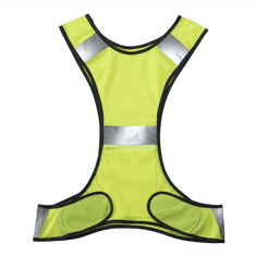 Hama fényvisszaverő mellény futóknak/gyalogosoknak/kerékpárosoknak, zsebbel, állítható méret, neonsárga színben