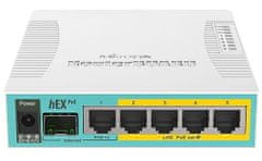 Mikrotik Router RB960PGS hEX PoE 800MHz CPU, 128MB RAM, 5xGLAN, USB, L4, PSU, tápegység