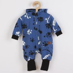 NEW BABY Új Baby mancs kék pamut overál kapucnival és fülekkel - 80 (9-12m)