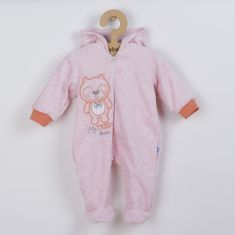 NEW BABY Sweetheart baba szarvasbőr kapucnis pulóver rózsaszín - 56 (0-3m)