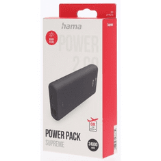 Hama Supreme 24HD, powerbank, 24000 mAh, 3 A, 3 kimenet: 1x USB-C, 2x USB-A