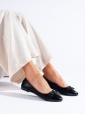 Amiatex Női balerina cipő 101460 + Nőin zokni Gatta Calzino Strech, fekete, 37
