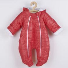 NEW BABY Új Baby Pumi piros málnás téli overál kapucnival és fülekkel - 62 (3-6m)