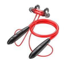 TKG Headset: Hoco ES61 - piros stereo sport bluetooth headset fülhallgató, MicroSD porttal