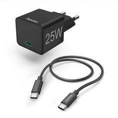 Hama szett: gyors USB töltő USB-C PD/QC 25 W + USB-C kábel 1,5 m
