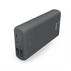 Hama Supreme 20HD, powerbank, 20000 mAh, 3 A, 3 kimenet: 1x USB-C, 2x USB-A