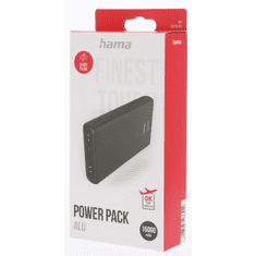 Hama ALU15HD, powerbank, 15000 mAh, 3 kimenet: 1x USB-C, 2x USB-A, alumínium, antracit