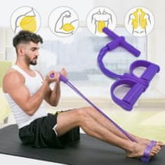 Fitneszszalag otthoni edzéshez, edzőszalag egész testes edzéshez, lila gumiszalaggal és hab szivaccsal | ABPULLER