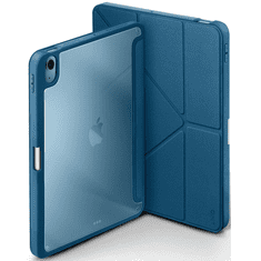 UNIQ Apple iPad Air (2020) / iPad Air (2022), mappa tok, közepesen ütésálló, Apple Pencil tartóval, Antibakteriális védelemmel, Origami Smart Case, Moven, átlátszó/kék (S67259)