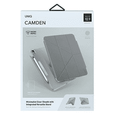 UNIQ Apple iPad 10.2 (2019 / 2020 / 2021), mappa tok, Apple Pencil tartóval, mágneses záródás, Origami Smart Case, Camden, szürke (S62564)