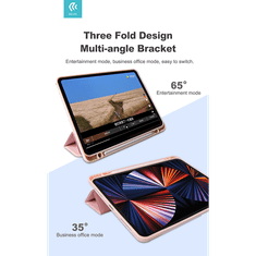 Devia Apple iPad 10.2 (2019/2020/2021) tablet tok (Smart Case) on/off funkcióval, Apple Pencil tartóval, mágneses töltővel - Leather Case With Pencil Slot - sötétkék (ST334078)