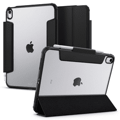 Spigen Apple iPad 10.9 (2022), mappa tok, légpárnás sarok, közepesen ütésálló, Apple Pencil tartóval, Smart Case, Ultra Hybrid Pro, átlátszó/fekete (136549)