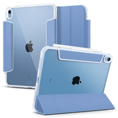 Spigen Apple iPad 10.9 (2022), mappa tok, légpárnás sarok, közepesen ütésálló, Apple Pencil tartóval, Smart Case, Spigen Ultra Hybrid Pro, átlátszó/kék