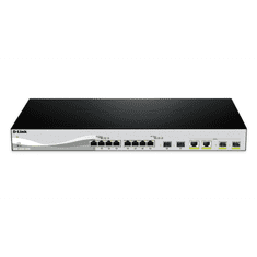 D-LINK DXS-1210-12SC/E hálózati kapcsoló Vezérelt L2 10G Ethernet (100/1000/10000) 1U Fekete, Ezüst (DXS-1210-12SC/E)