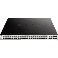 D-LINK DGS-1210-52MP Vezérelt L2 Gigabit Ethernet (10/100/1000) Ethernet-áramellátás (PoE) támogatása Fekete, Szürke (DGS-1210-52MP/E)