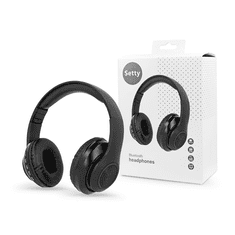 Wireless Bluetooth sztereó fejhallgató beépített mikrofonnal, FM-rádióval,microSD kártyaolvasóval - Bluetooth Headphones - fekete (TF-0199)