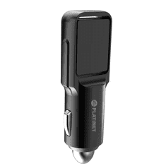 Platinet Fekete Autós Töltő Forgatható 2 USB csatlakozóval (123117)