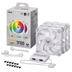 ASUS TUF Gaming TF120 ARGB ház hűtő ventilátor 3db + LED vezérlő fehér (90DA0033-B09030)