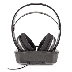 Nedis Rádiófrekvenciás vezeték nélküli fejhallgató fekete-ezüst (HPRF210BK) (HPRF210BK)