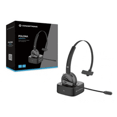 Conceptronic POLONA03BD fejhallgató és headset Vezeték nélküli Fejpánt Iroda/telefonos ügyfélközpont Bluetooth Dokkoló Fekete (POLONA03BD)