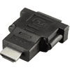 HDMI - DVI átalakító adapter, 1x HDMI dugó - 1x DVI aljzat 24+1 pól., aranyozott, fekete, (RF-4212231)