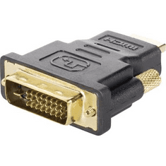 Renkforce HDMI - DVI átalakító adapter, 1x HDMI dugó - 1x DVI dugó 24+1 pól., aranyozott, fekete, (RF-4233372)
