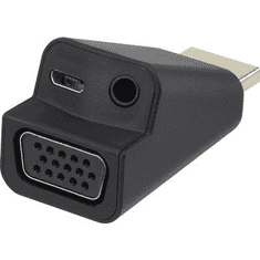 Renkforce HDMI - VGA átalakító adapter, 1x HDMI dugó - 1x VGA, 1x 3,5 mm-es jack aljzat, fekete, (RF-4149768)