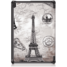 TokShop Apple iPad Mini (2021) (8.3), mappa tok, Eiffel torony, térkép minta, Smart Case, szürke (128629)